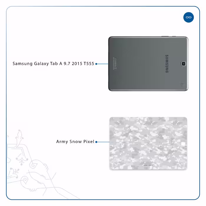 برچسب پوششی ماهوت مدل Army-Winter-Pixel مناسب برای تبلت سامسونگ Galaxy Tab A 9.7 2015 T555