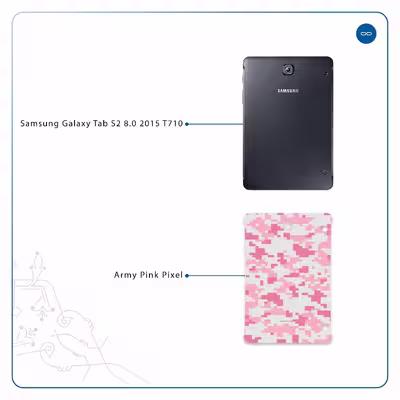 برچسب پوششی ماهوت مدل Army-Pink-pixel مناسب برای تبلت سامسونگ Galaxy Tab S2 8.0 2015 T710