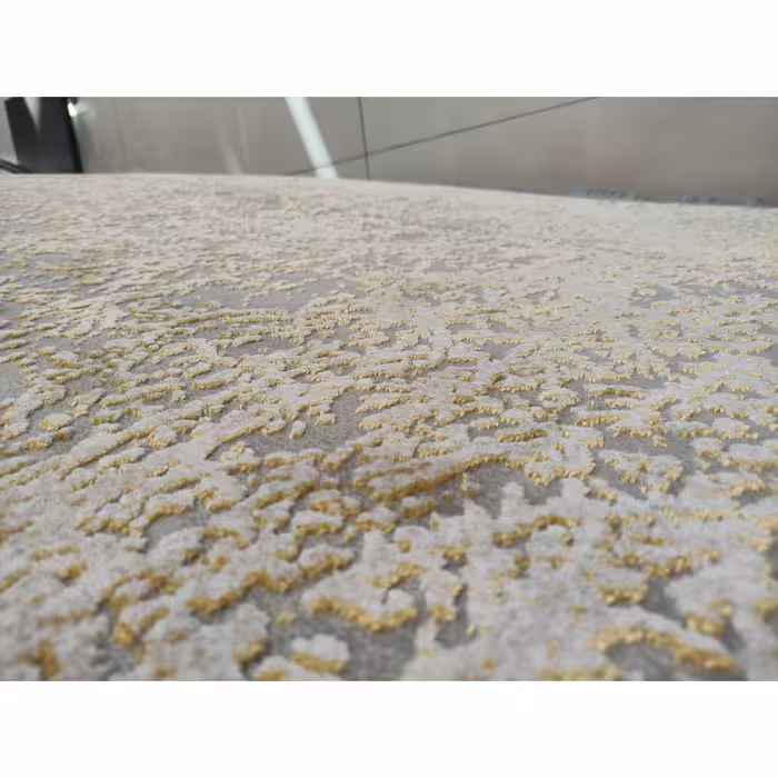 فرش ماشینی زمرد مشهد طرح پتینه مدل AN013 زمینه نقره ای