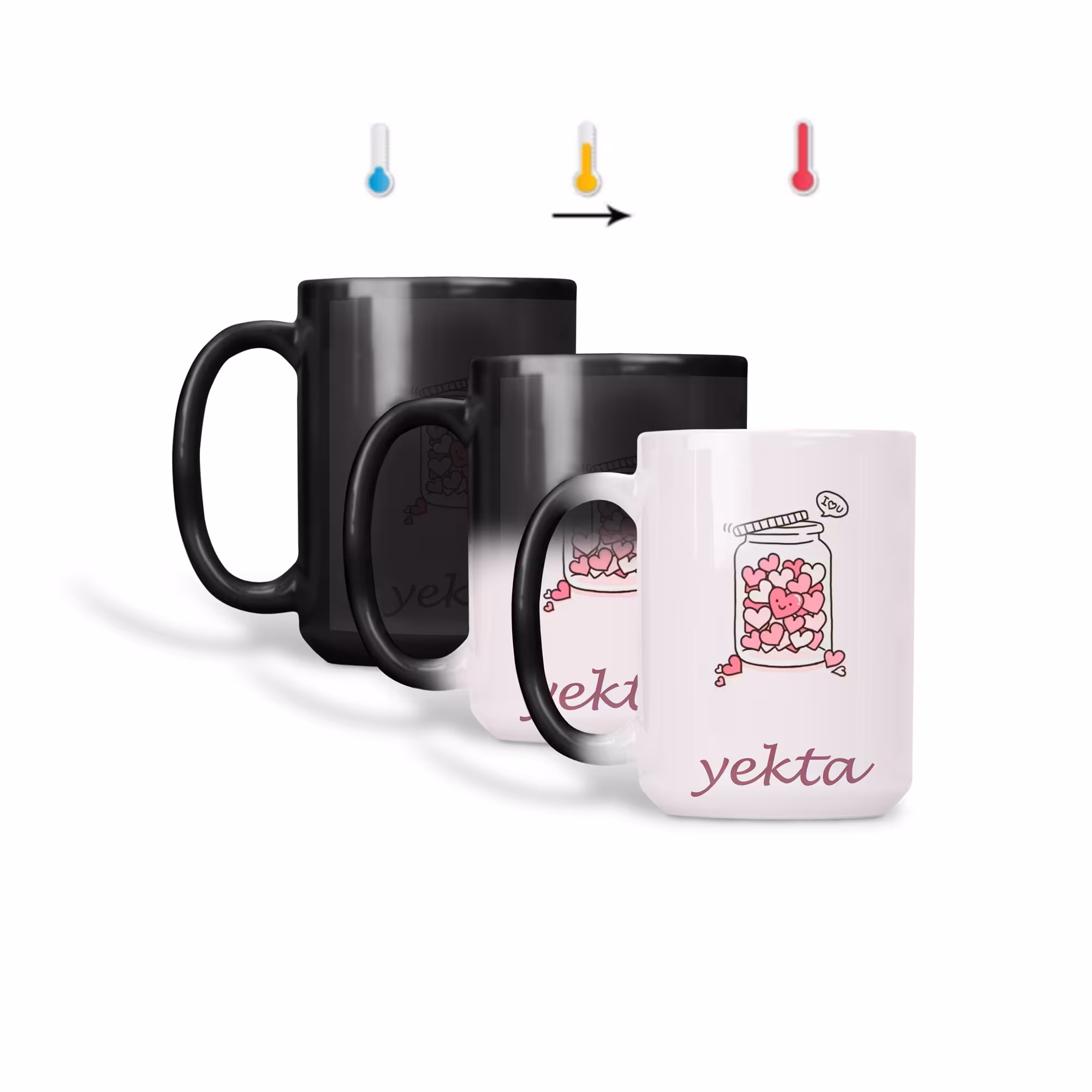 ماگ حرارتی طرح اسم یکتا مدل قلب 