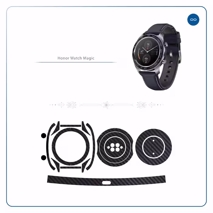 برچسب ماهوت طرح Carbon Fiber مناسب برای ساعت هوشمند آنر watch magic