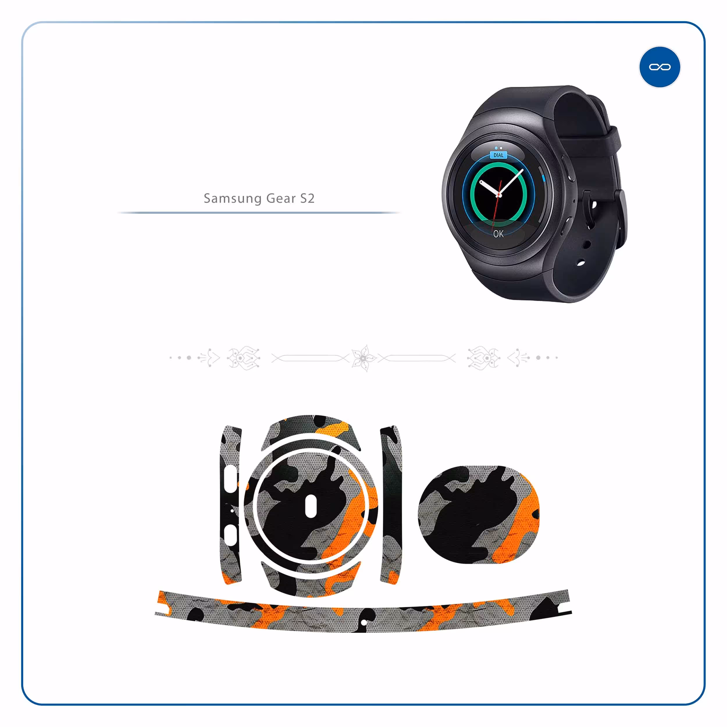 برچسب ماهوت طرح Army_Autumn مناسب برای ساعت هوشمند سامسونگ Galaxy Gear S2