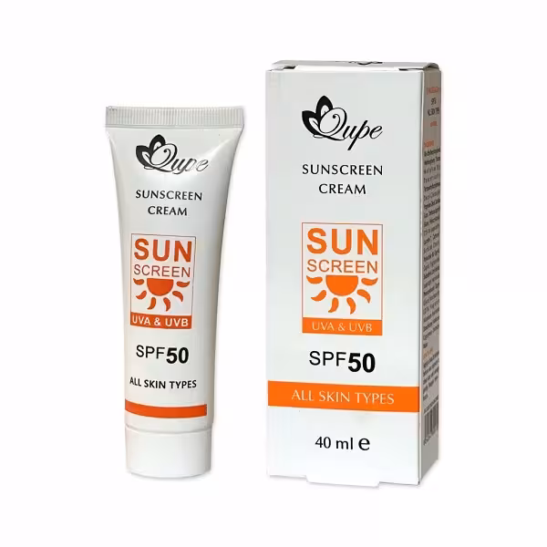 کرم ضدآفتاب بی رنگ کیوپ SPF50 مناسب انواع پوست حجم 40 میلی لیتر