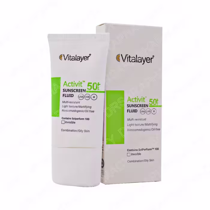 فلوئید ضد آفتاب SPF50 پوست چرب اکتی ویت ویتالیر 50 میلی لیتر