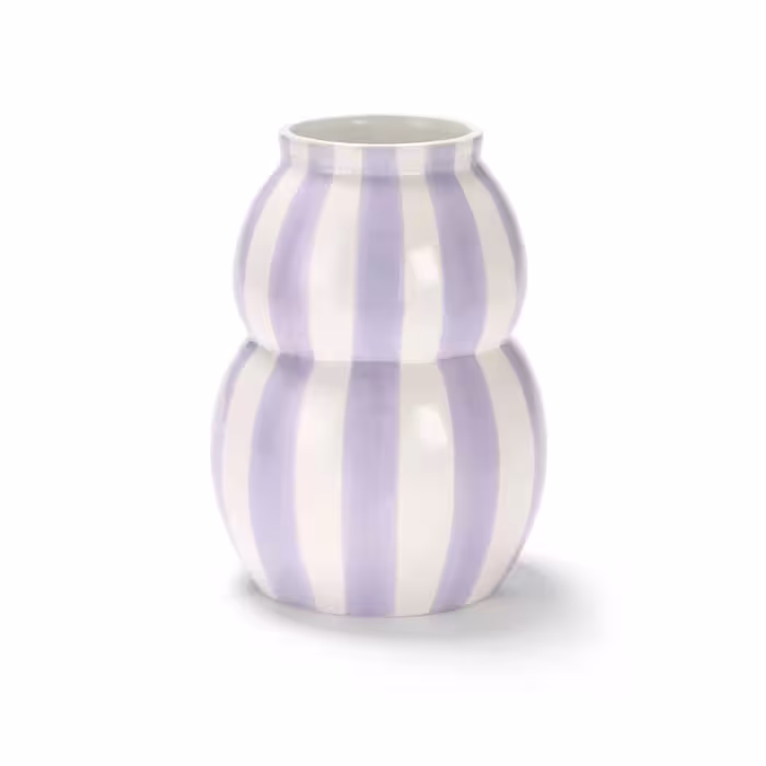 گلدان دکوراتیو سفید و بنفش چیبو