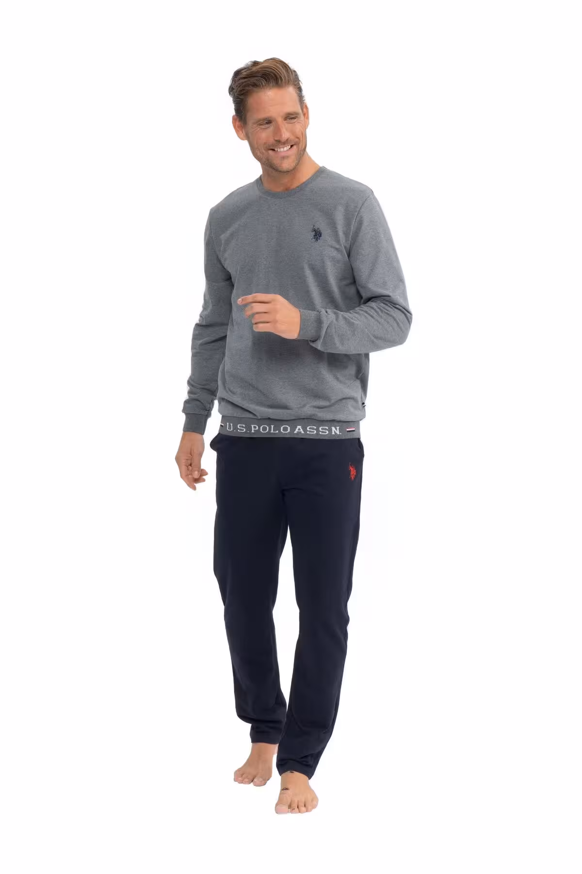 ست پیژامه مردانه مرد 2 نخ بافته شده لباس خواب با جیب باریک U.S. Polo Assn.