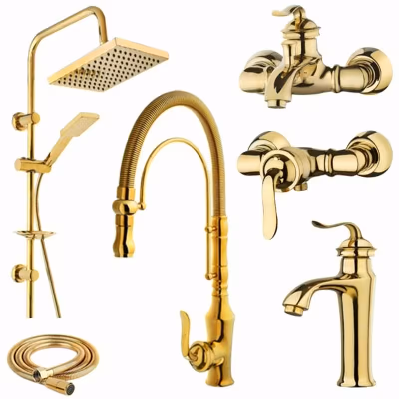 ست شیرآلات آیدا صنعت مدل بامبو پلاس مجموعه 6 عددی