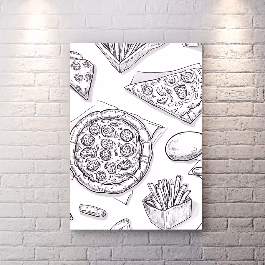 تابلو شاسی فست فود طرح وکتوری پیتزا HQCs-2389