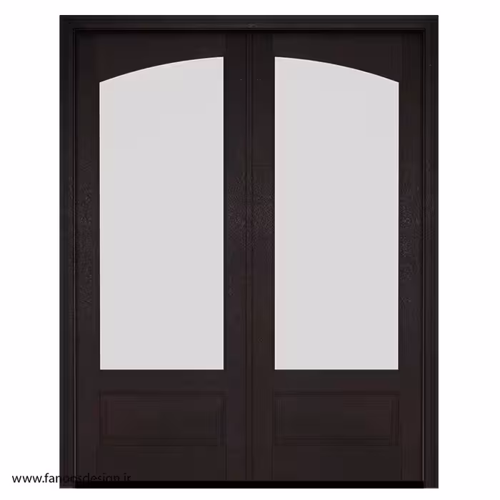 درب شیشه‌خور دو لنگه برای ورودی پذیرایی کد 1186