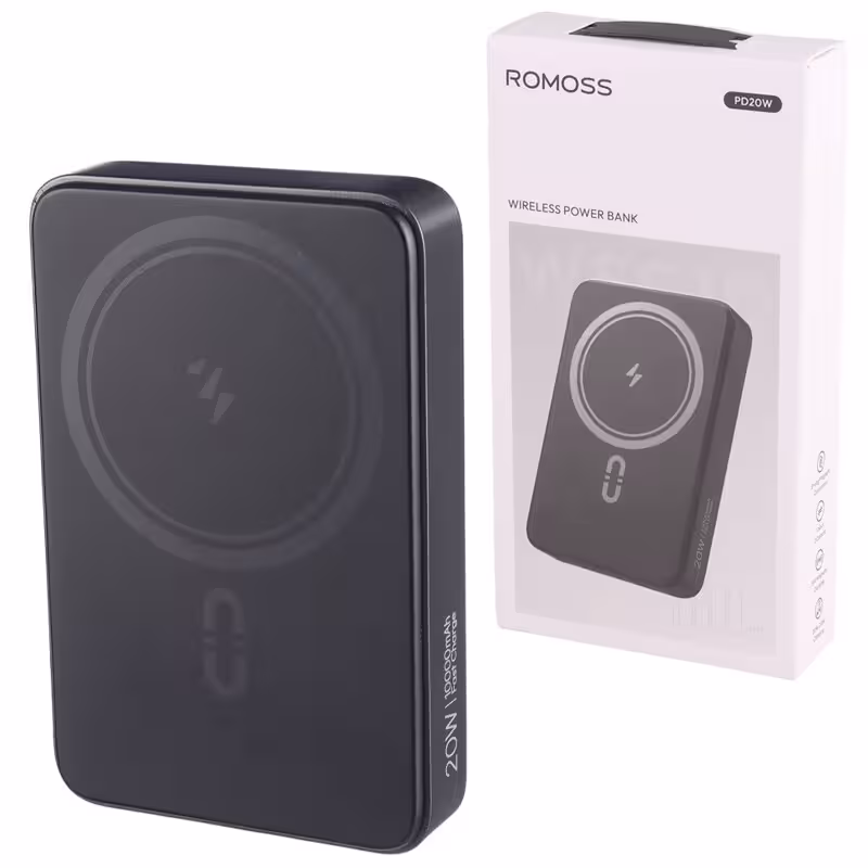پاور بانک بی سیم فست شارژ روموس مدل WSC10-121 PD 20W با ظرفیت 10000 میلی آمپر ساعت