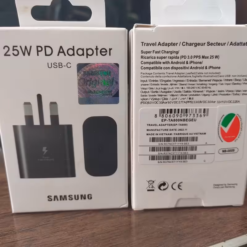 شارژر 25 وات سامسونگ اصلی سریال دار