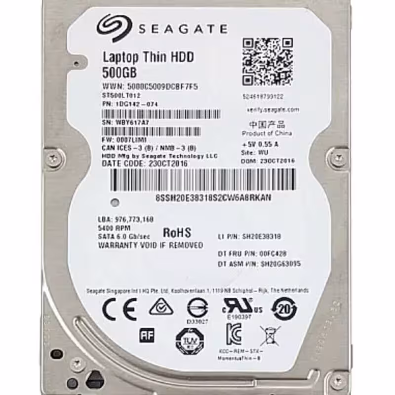 هارد HDD لپ تاپ 500 گیگابایت سی گیت Sata Slim 5400RPM مدل ST500V000 شش ماه گارانتی