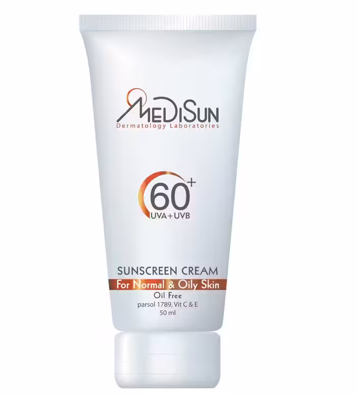 ضد آفتاب بی رنگ SPF50 معمولی چرب مدیسان