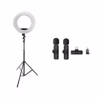 کیت تولید محتوا رینگ لایت هیرو Hero YQ-360 A ، پایه 801 و میکروفون K9