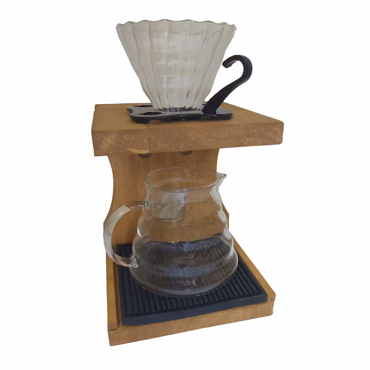 ست قهوه ساز V60 و استند چوبی و سرور 500 میلی