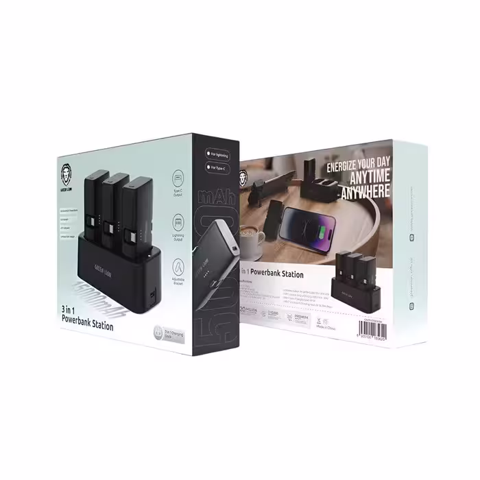 ایستگاه پاوربانک 3در1 گرین Green 3In1 PowerBank Station