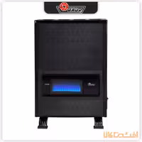 بخاری دودکش دار ایران شرق مدل 6000 (آذرین A60) طرح مهتاب مشکی