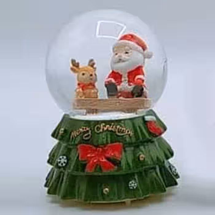 گوی موزیکال چراغ دار کریسمس مدل فول