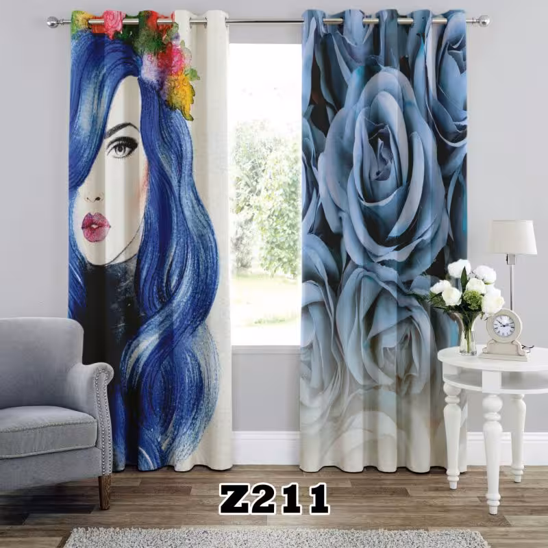 پرده سه بعدی طرح گل