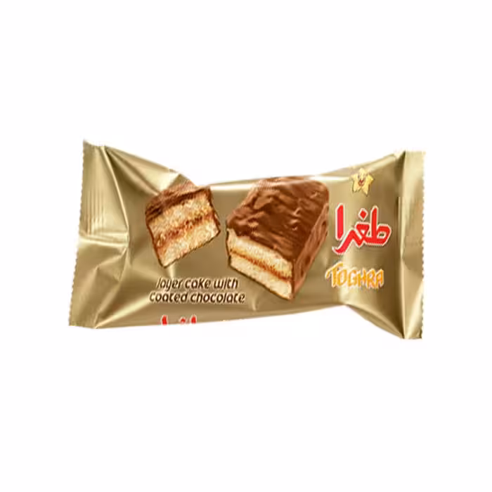 کیک لایه ای با روکش کاکائویی طغرا 50 گرمی