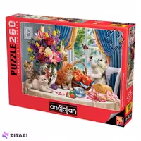 پازل 260 تکه آناتولین مدل Fluffy Kittens in the Living Room کد 3336