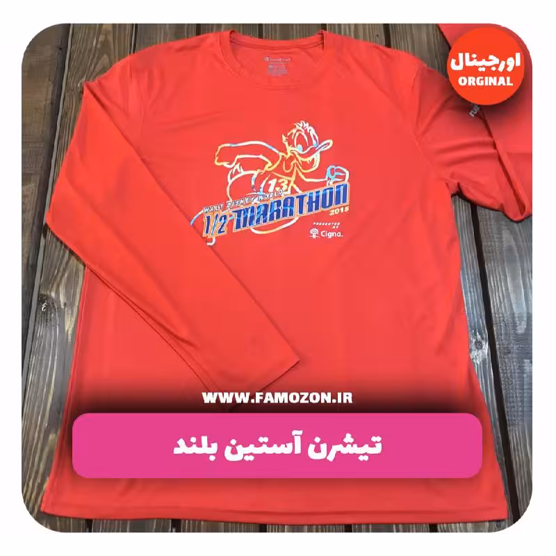 تیشرت ورزشی آستین بلند قرمز CHAMPION اورجینال