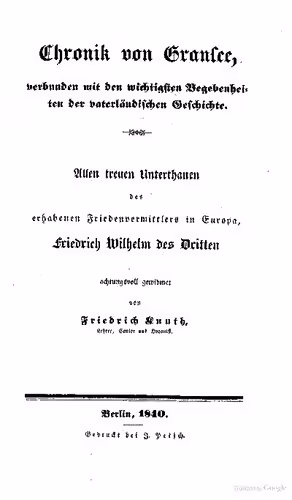 خرید و دانلود نسخه کامل کتاب Chronik von Gransee, verbunden mit den wichtigsten Begebenheiten der vaterländischen Geschichte