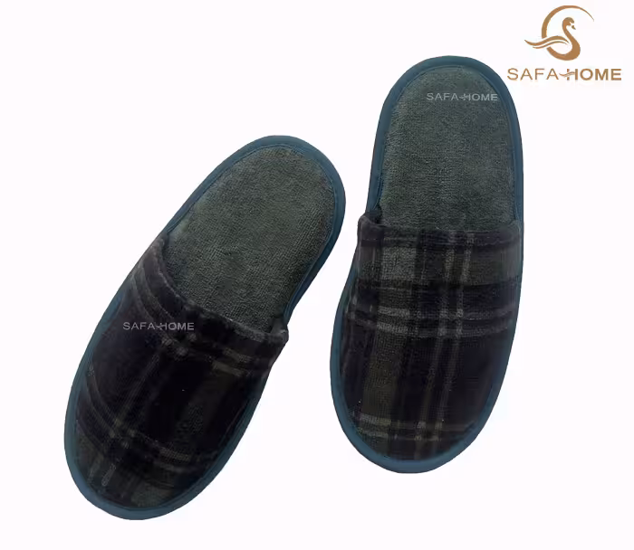 دمپایی حوله ای پودیران طرح ماکان یشمی