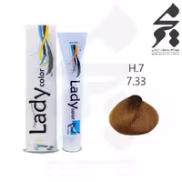 رنگ مو لیدی کالر Lady color شماره H.7 or 7.33 حجم 100 میلی لیتر رنگ عسلی متوسط