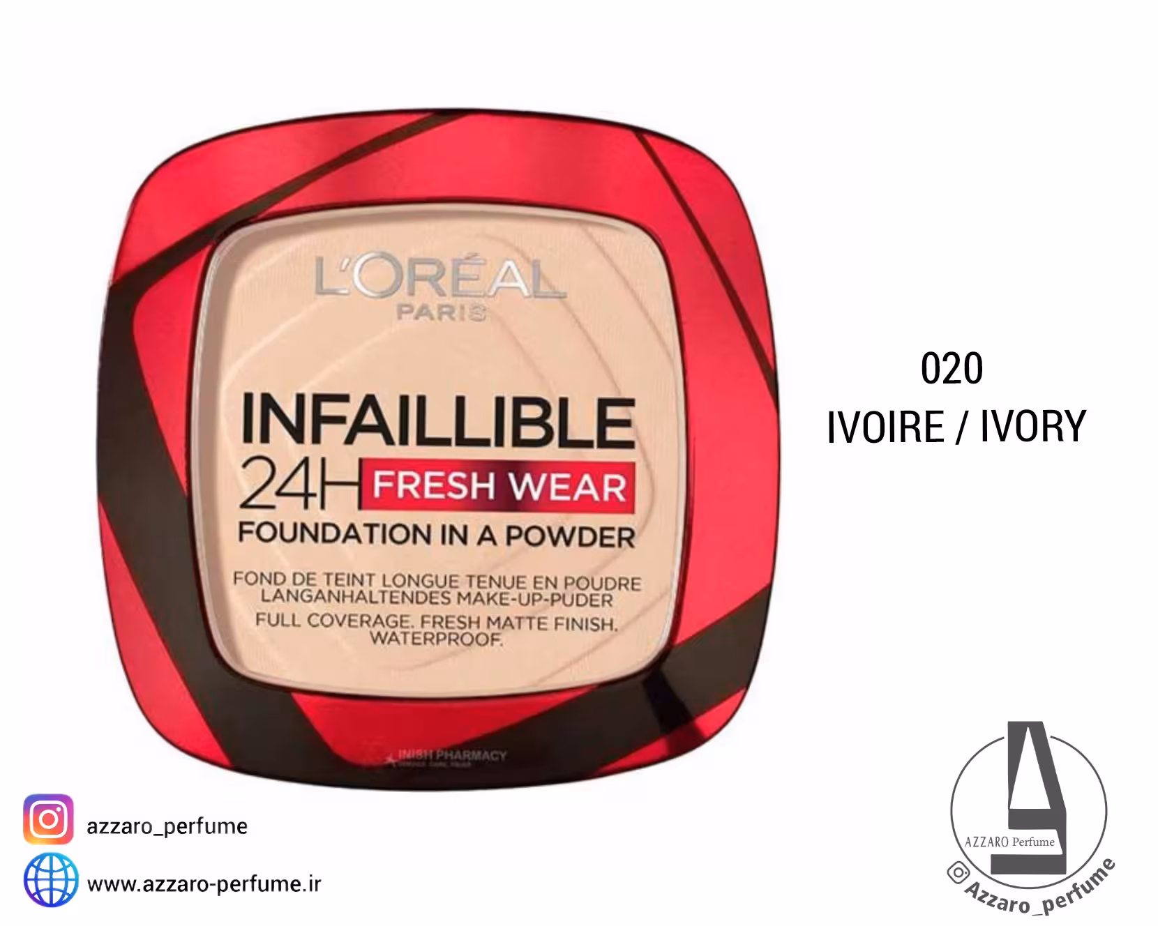 پنکک لورال مدل اینفالیبل L’Oreal Infallible 24hr سری Ivory شماره 020 حجم 9 گرم