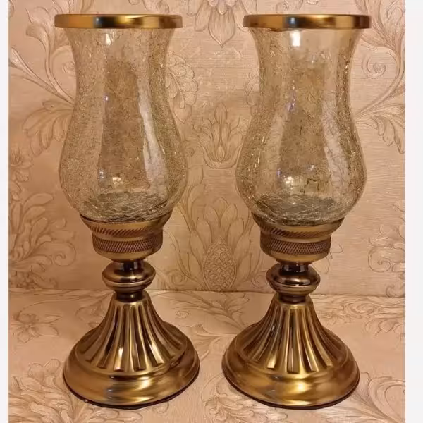 شمعدان آنتیک 32 سانتی فلزی کد 110 یک عددی