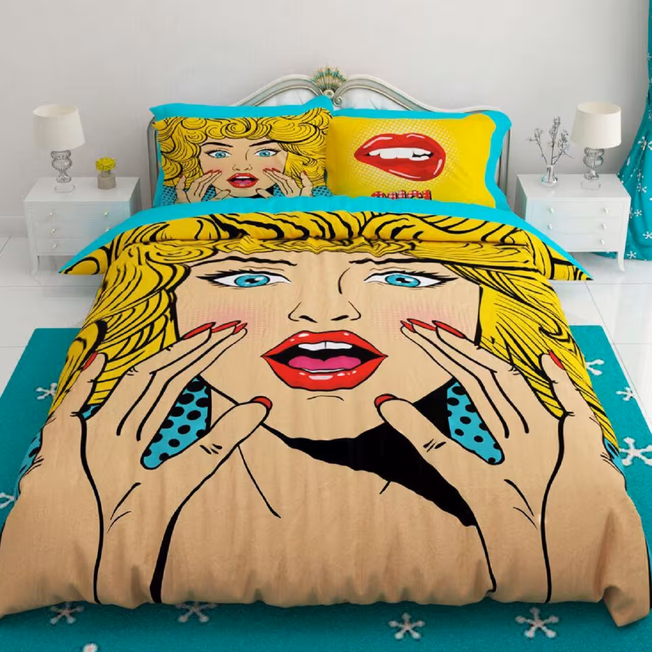 سرویس لحاف روتختی ترکسان کد D136 دو نفره 6 تکه