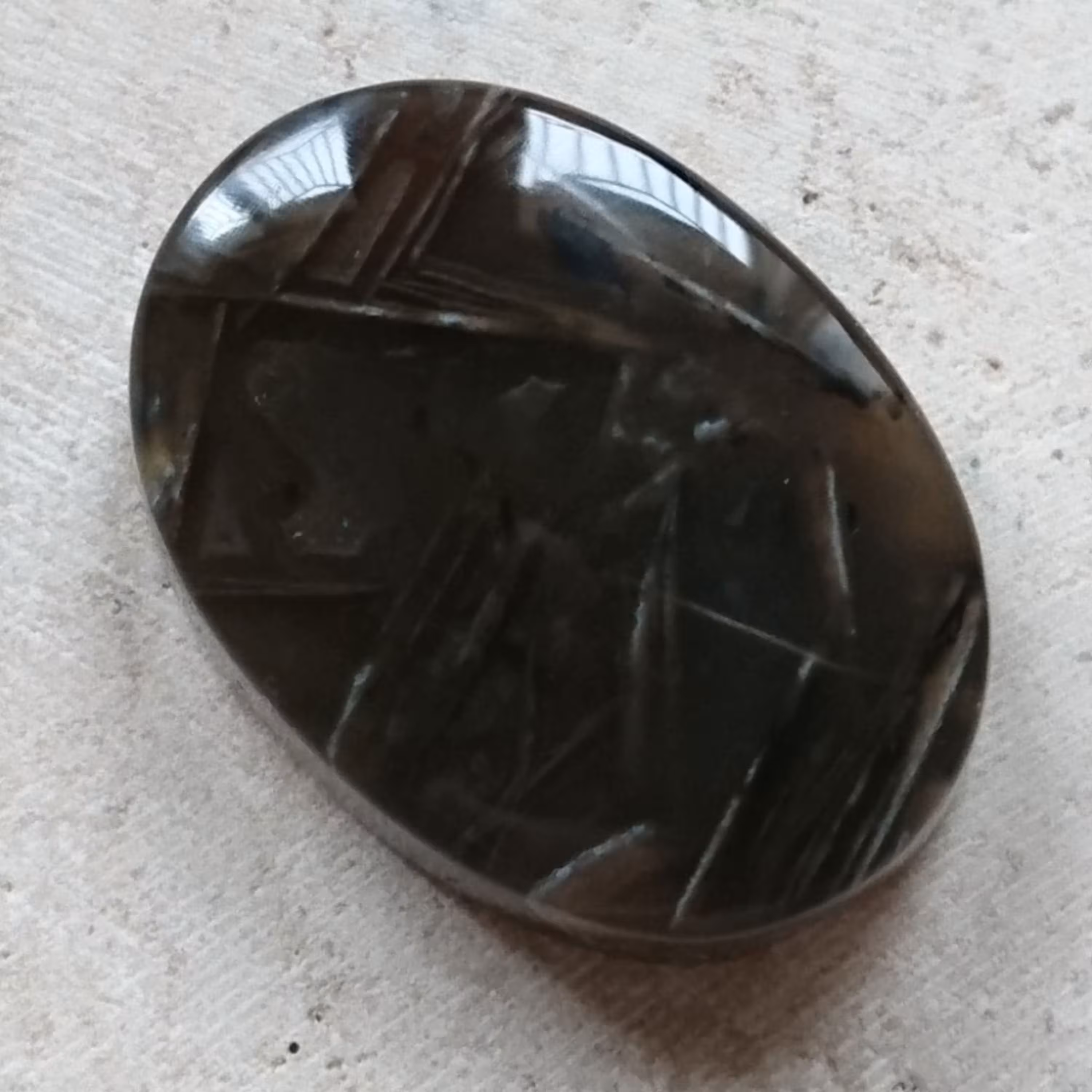 نگین عقیق روتایل سیاه معدنی (کمیاب و خاص)