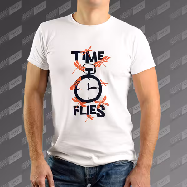 تیشرت مردانه طرح Time Flies TS-510
