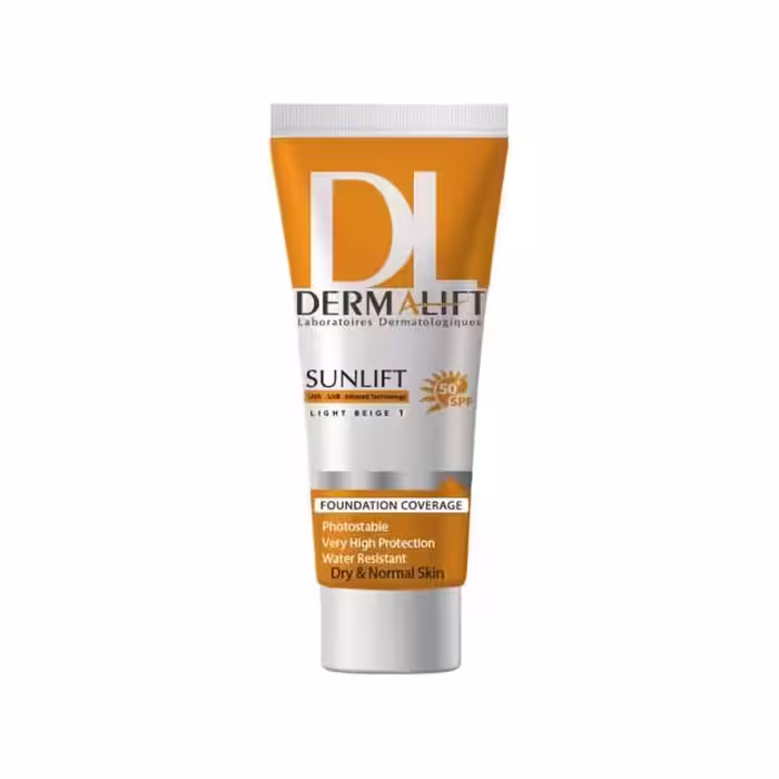 کرم ضد آفتاب SPF50 درمالیفت مناسب پوست های خشک و معمولی شماره 1 حجم 40 میلی لیتر – بژ روشن
