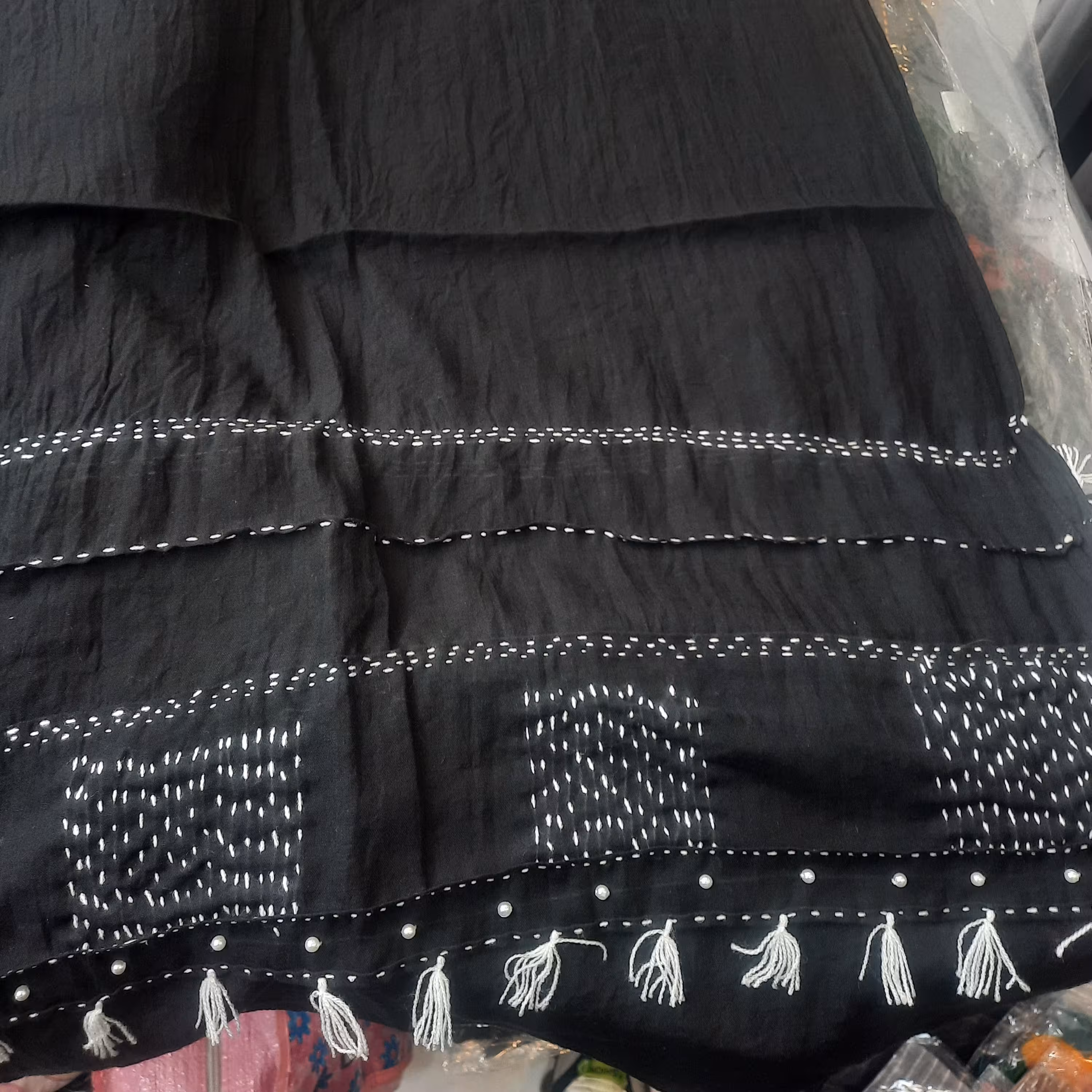 شال مشکی تابستانه خنک سبک نخی