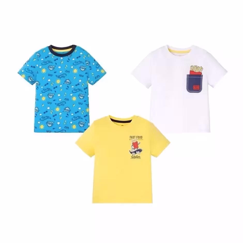 پک سه عددی تیشرت پسرانه لوپیلو lupilu آلمان ، سایز 1 تا 2 سال (ارسال رایگان )