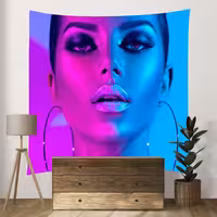 پوستر پارچه ای فیانی طرح بکدراپ MAKEUP کد F27