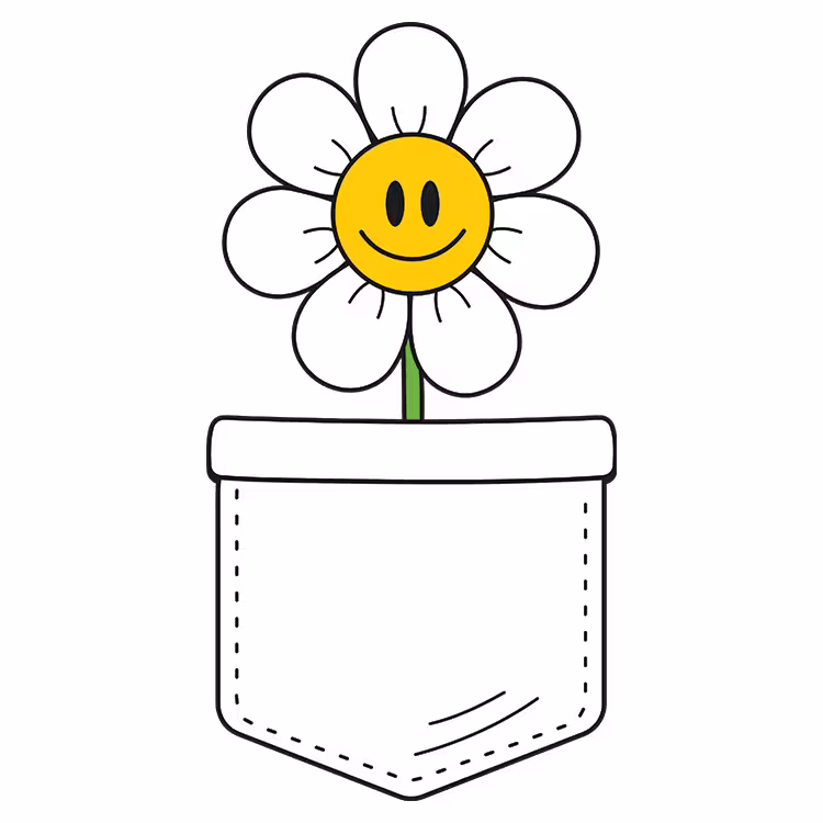 استیکر پارچه و لباس مدل دی تی اف طرح جیبی کد H10.221 مجموعه 5 عددی