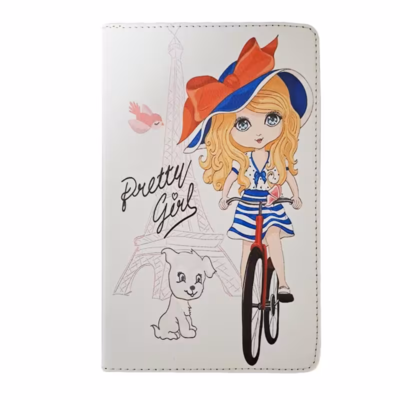 کیف طرحدار (با قاب اصلی) دختر دوچرخه سوار | تبلت سامسونگ Tab A9 (X110-X115)
