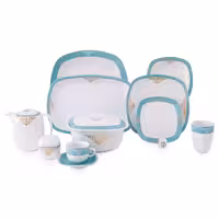 سرویس 98 پارچه 12 نفره والندورفر طرح آرمیتاژ فیروزه ای