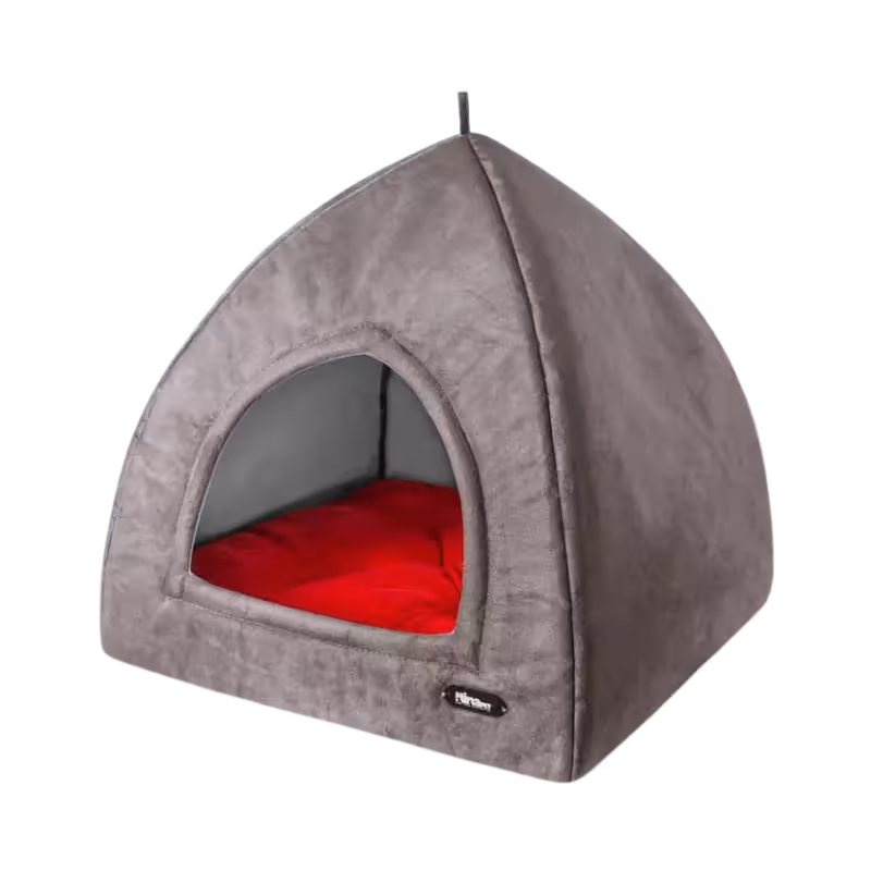 لانه سه گوش رنگ/طرح خاکستری قرمز کد 1006 برند Ninapet نیناپت