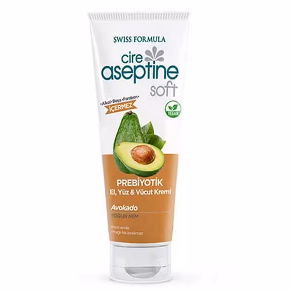 کرم مرطوب کننده تیوپی دست, صورت و بدن پروبیوتیک آسپتین Aseptine حاوی عصاره آووکادو حجم 200 میل