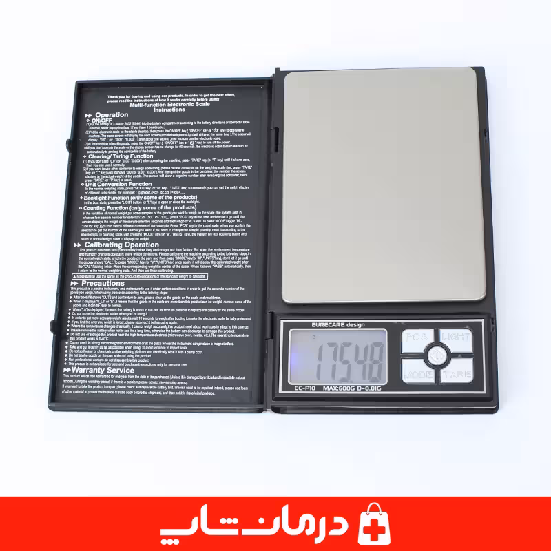 خرید ترازو گرمی دیجیتال نوت بوکی 600 گرم دقت 0/01 مدل ec p10