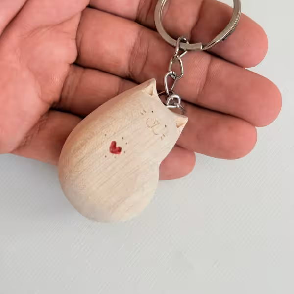 سرکلیدی گربه قلبی طرح دو