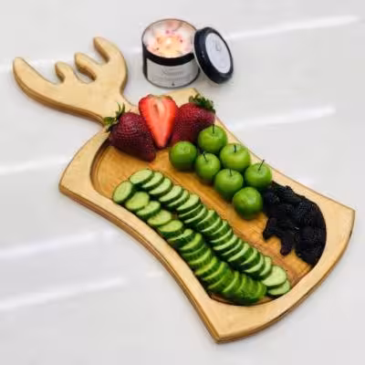 سینی سرو شاخ گوزن چوبی