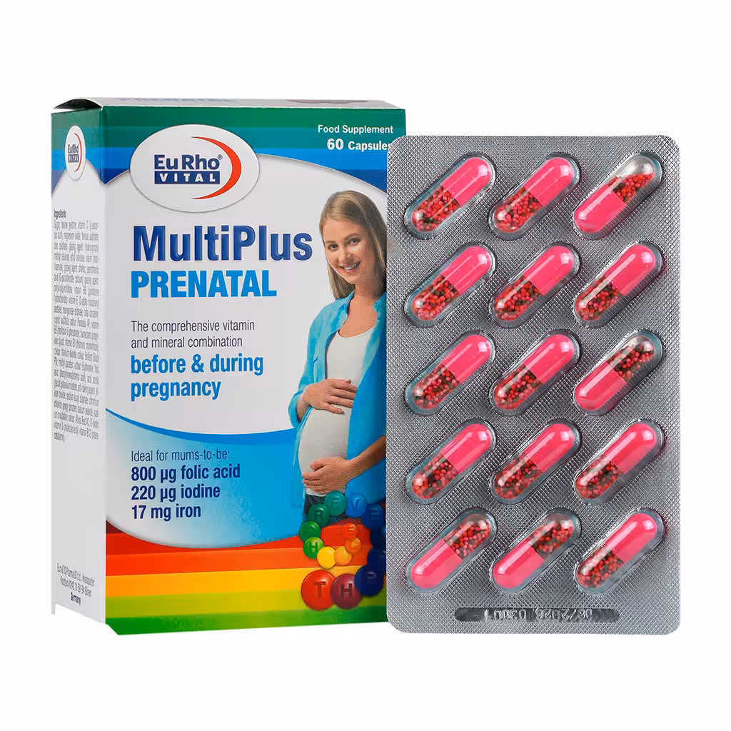 کپسول مولتی پلاس پریناتال یوروویتال 60عدد | Eurho Vital MultiPlus Prenatal