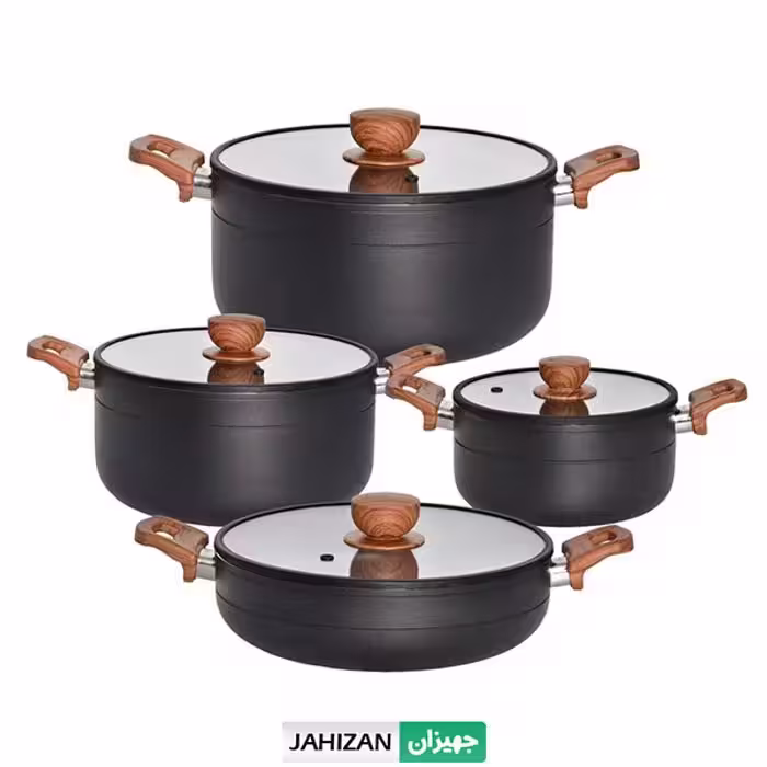 سرویس قابلمه یونیک 8پارچه طرح چوب کد 8188