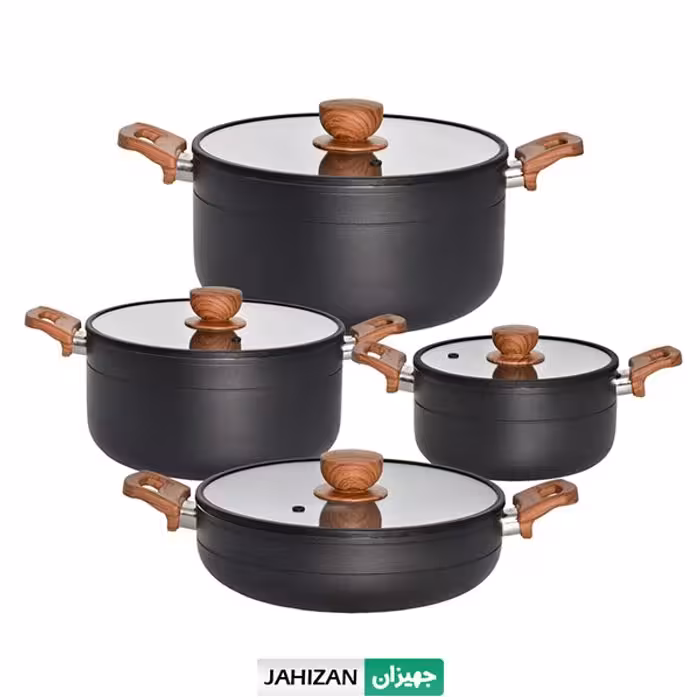 سرویس قابلمه یونیک 8پارچه طرح چوب کد 8188