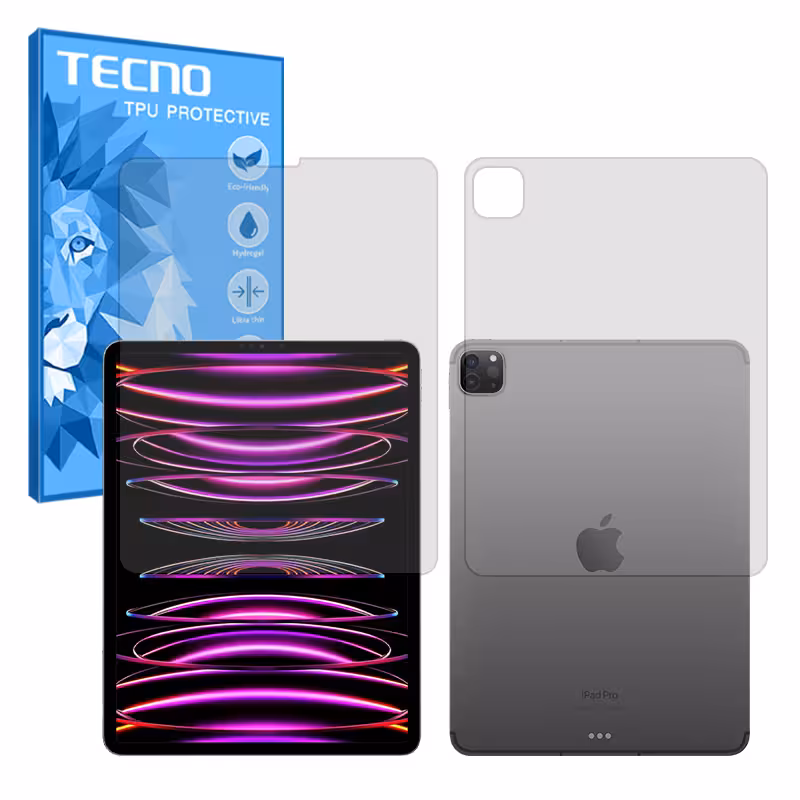 گلس صفحه نمایش و پشت تبلت اپل iPad Pro 12.9 (2022) مدل هیدروژلی مات برند تکنو کد XLXL
